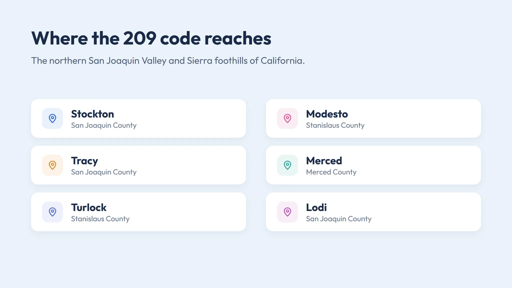 209 area code California coverage — Stockton, Modesto, Tracy, Merced, Turlock and Lodi