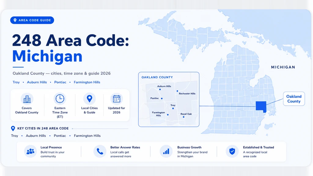 248 Area Code: Michigan's Oakland County — Cities, Time Zone & Guide