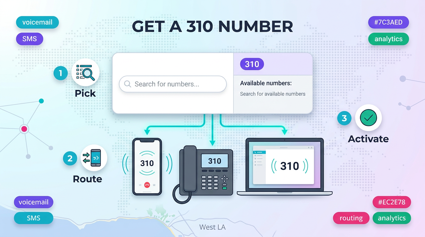 How to get a 310 Los Angeles number — VoIP provider steps to activate a West LA area code