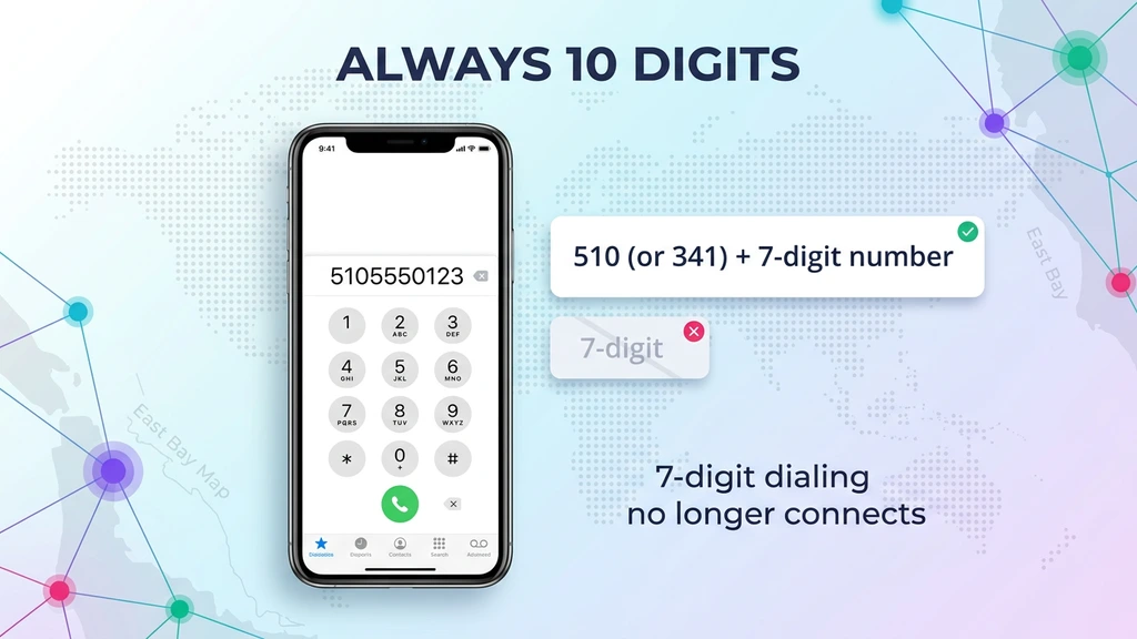 510 area code dialing rules — local, long-distance and international dial formats