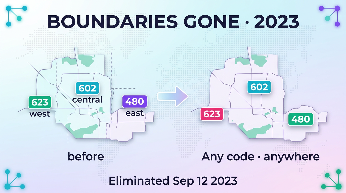 602 area code boundaries eliminated — how 602, 623 and 480 divide the Phoenix metro
