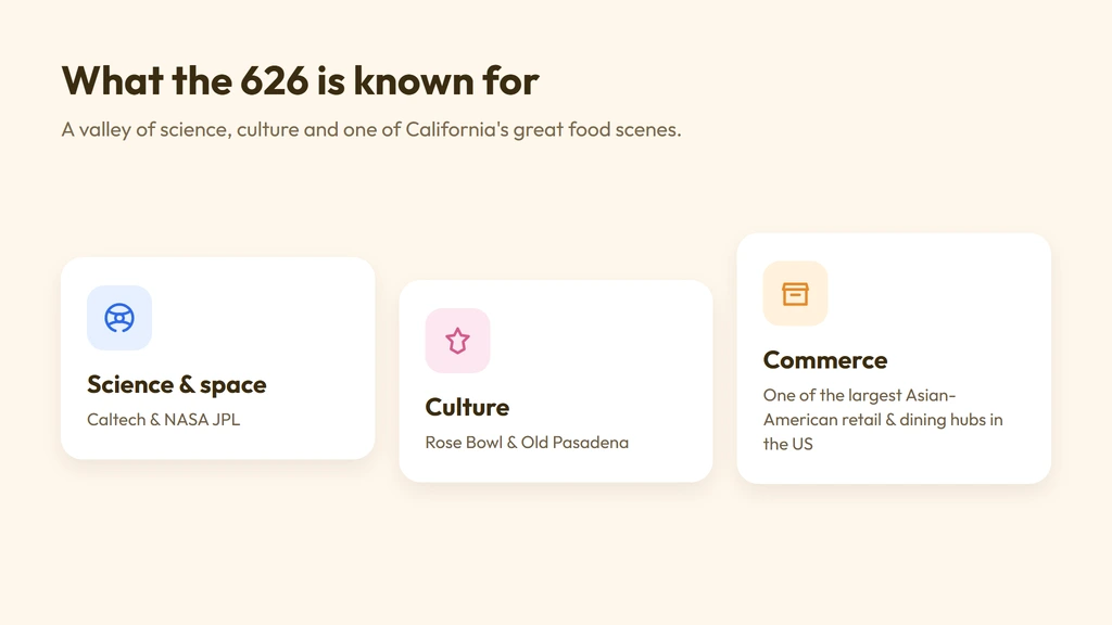 San Gabriel Valley highlights — Caltech and JPL, the Rose Bowl, and Asian-American commerce