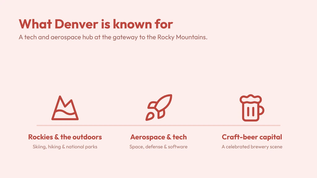 Denver and Front Range highlights — Rocky Mountains and outdoors, aerospace and tech, and craft beer