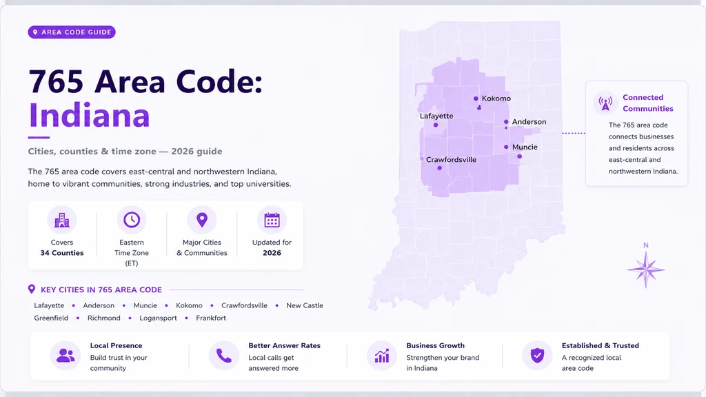 765 Area Code: Indiana Cities, Counties & Time Zone