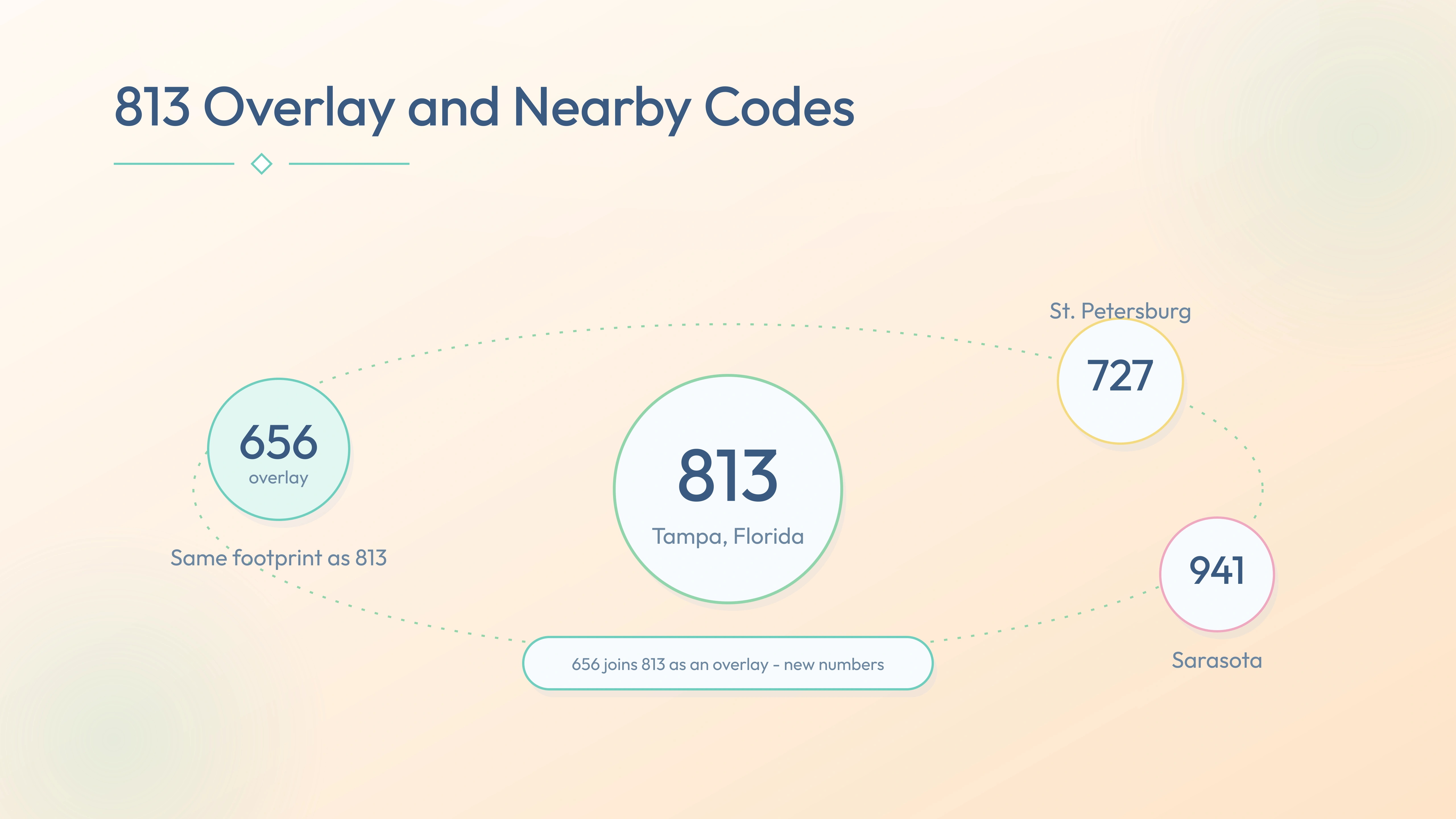 813 with the 656 overlay and nearby codes 727, 941