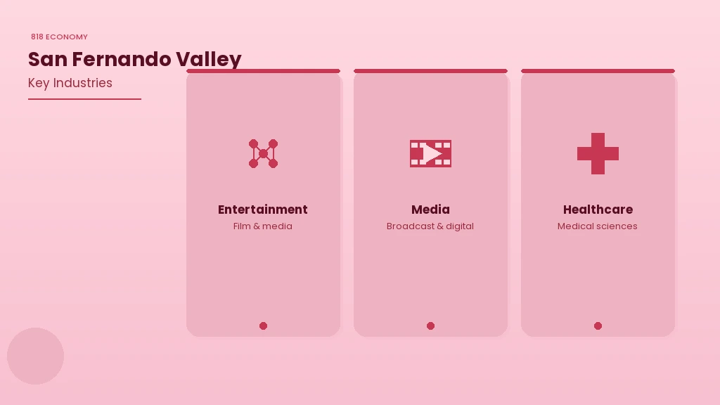 818 area code economy - Entertainment, Media and Healthcare sectors