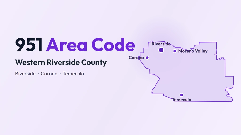 951 Area Code: Riverside & Western Riverside County
