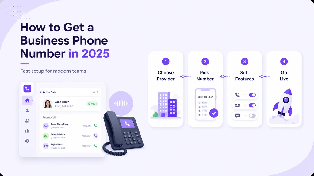 How to get a business phone number in 4 steps — define needs, choose provider, select number, go live
