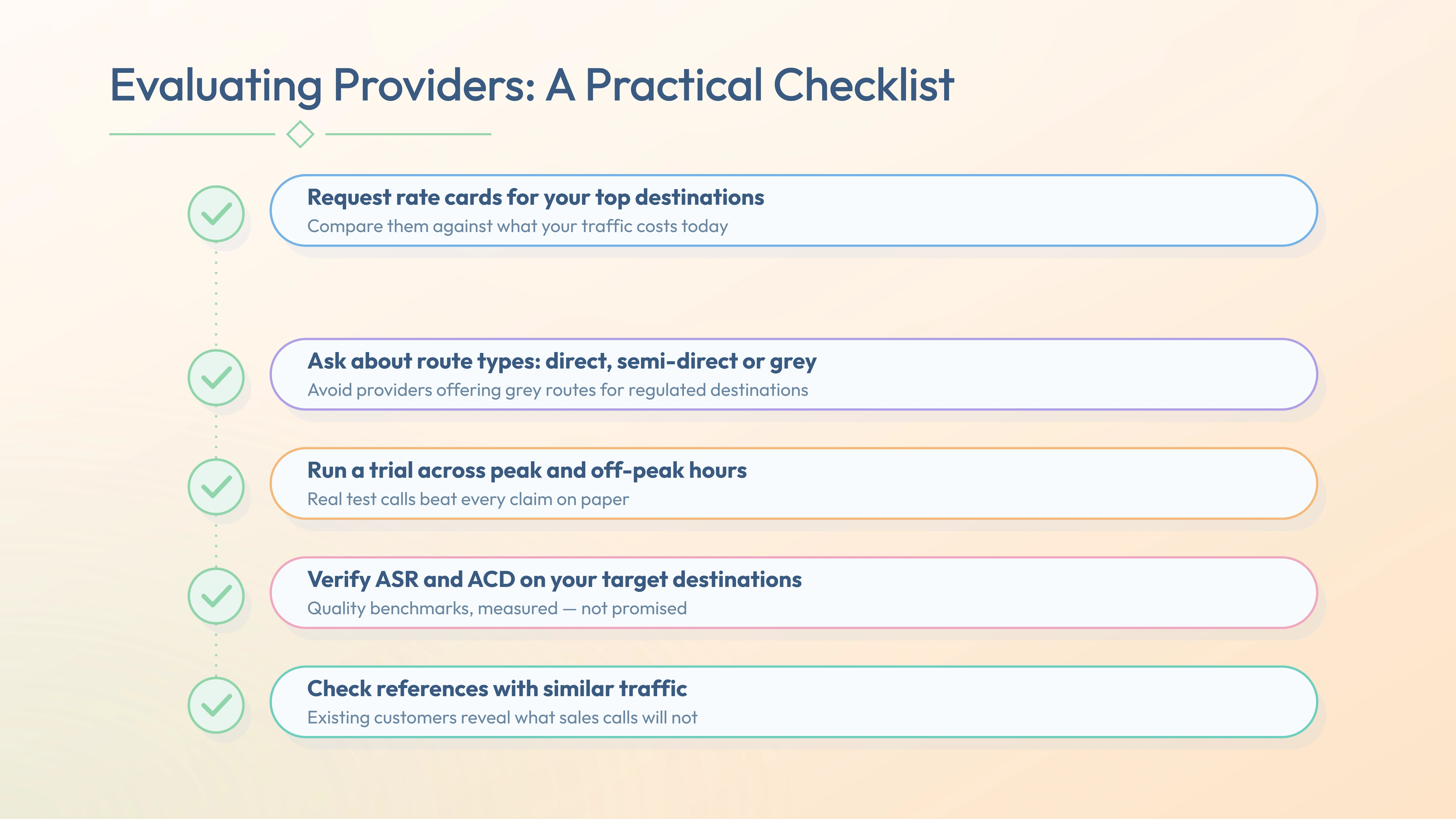 Five-step evaluation checklist for international VoIP providers